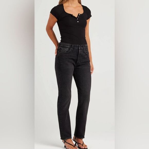 NWT EDWIN Women’s Tash 90s Relaxed Straight Leg Jeans Irony Black - Size 28 - Picture 2 of 7